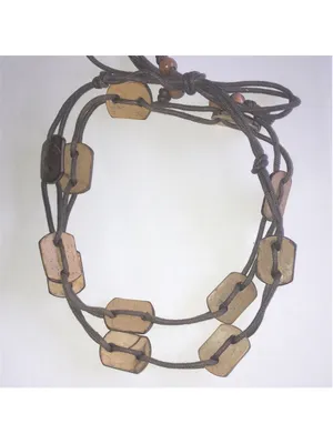Vintage Brown Wood Beaded Boho Belt or Necklace thumbnail 4