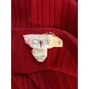 Vintage J Crew Red Ribbed Cotton Henley Sweater Pullover Hong Kong XL Retro thumbnail 7