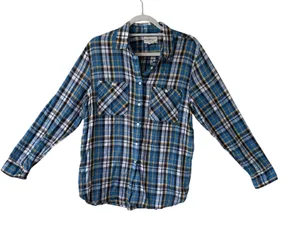 Denim & Supply Ralph Lauren RL Utility Blue Plaid Cotton Button Down Shirt Large thumbnail 1