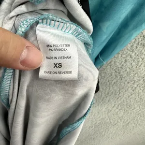 New York & Company Maxi Dress Womens XS Teal Ombre Floral Faux Wrap Stretch Boho thumbnail 7