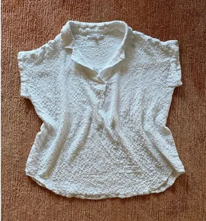 Jane and Delancey White Textured Blouse Size XL Rayon Stretch Top thumbnail 1