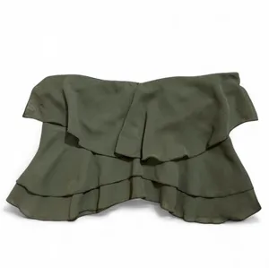 Edikted olive green chiffon ruffled cropped tube top thumbnail 4