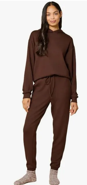 Softies DreamTech Oversize Hoodie Lounge Set Espresso Large New thumbnail 1