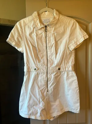 ZARA White Utility Romper thumbnail 1