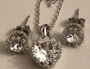 Swarovski New Silver Plated Necklace & Earrings thumbnail 1
