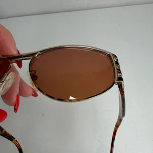 VTG Y2K Fendi Sunglasses FS 118 Tortoise Gold Shield Wrap Made in Italy Vintage thumbnail 4