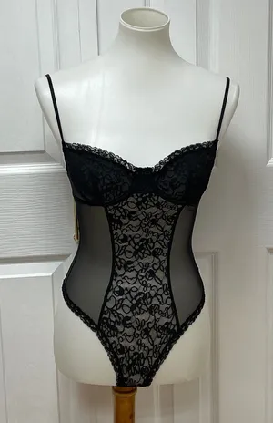 Victoria's Secret Black Bodysuit 34B -In‎ Bag. thumbnail 1