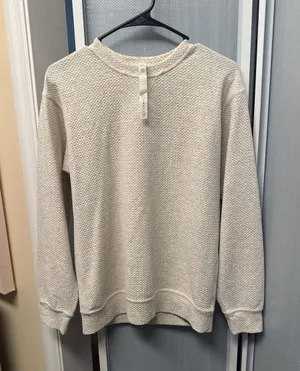 lululemon Textured Crewneck Pullover Sweatshirt White Opal Size 4 thumbnail 1
