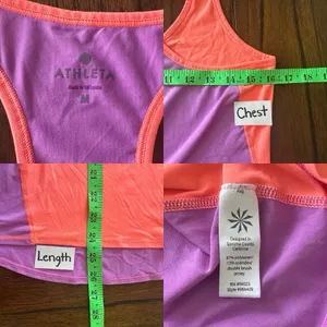 Athleta Neon Colorblock Racerback Tank Top Sz Medium Gym Yoga Athleisure Pilates thumbnail 2