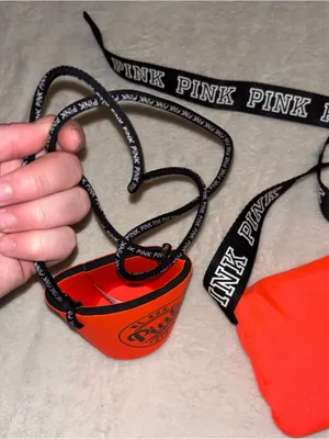 New Victoria's Secret Pink We Run This Beach Neon Orange Fanny Pack &Can Koozie thumbnail 3