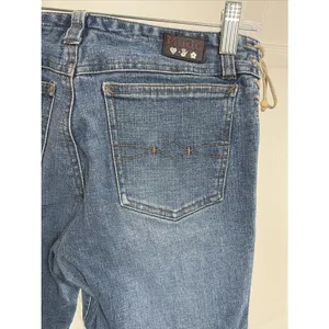 Mudd Side Lace Up‎ Flare Jeans Womens Size 3 Blue Y2K Vintage Bell Bottom Denim thumbnail 5