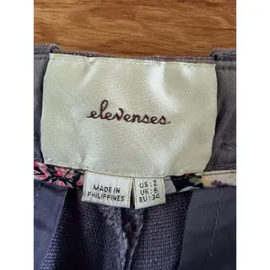 Elevenses Anthropologie Linen Tencel Straight Leg Pants Gray Purple Size 2 thumbnail 5