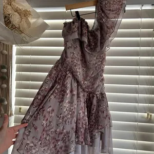 Cecico romantic Floral Ruffle whimsi One Shoulder Mini Dress Size Small thumbnail 4