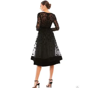 Mac Duggal Embellished Illusion Fit & Flare Dress 67007 Black thumbnail 6