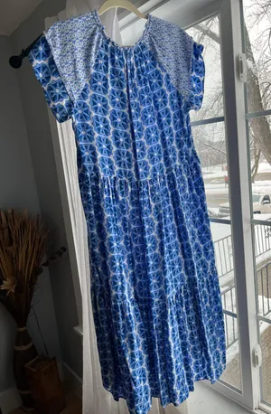 Blue And White Maxi Dress thumbnail 3