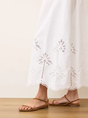 New Marine Layer Selene Embroidered Eyelet Maxi Dress White Size S Pockets thumbnail 6