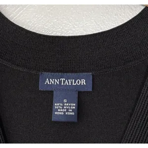Ann Taylor Sleeveless Sweater Dress Size Small Black Preppy Classic Chic Midi thumbnail 7
