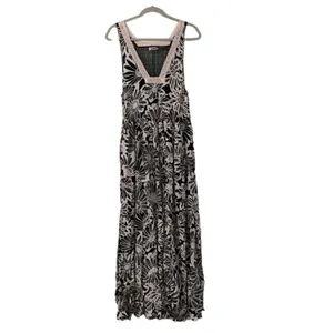 Free People Black/Blush Pink Floral Print Dress(Size Small) thumbnail 4
