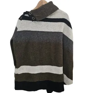 Anthropologie Tabitha Poncho Sz Med Wool Sweater Lagenlook Boxy Casual‎ thumbnail 6