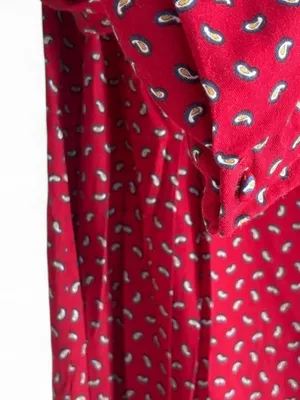 Samantha Vintage Wine Red Blue Paisley Midi Dress Women’s Size Small thumbnail 7