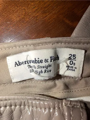 Abercrombie Woman’s Taupe Metallic High Rise Straight-Leg Pants- Sz 25 thumbnail 5
