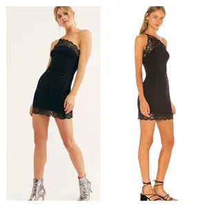 NWT Free People Black Lace Bodycon Dress‎ Women's Size M Going Out Party thumbnail 2