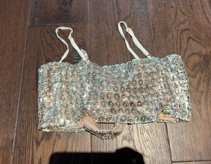 Eastnwest label gold sequin Tie Top thumbnail 2