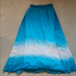 White House Black Market Turquoise Ombre A-Line Skirt thumbnail 1