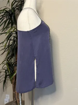 Bar III Blueish-Purple Beaded Spaghetti-Strap Cami thumbnail 3
