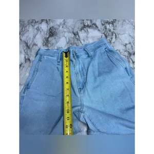 American Eagle Outfitters wide leg high rise Light Wash denim Jeans size 8 boho thumbnail 6