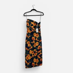 NWT Hyacinth House Margot Floral One Shoulder Maxi Dress S Marigold thumbnail 5