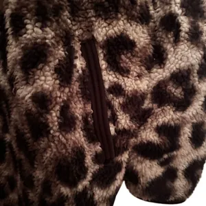 Cozy Sherpa Womens Leopard Print Fuzzy Fleece Pullover Half Zip Women Jacket XXL thumbnail 6