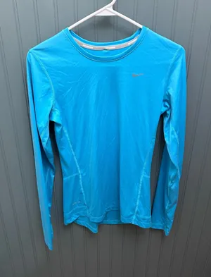 Nike Dri Fit Running Long Sleeve Shirt Women's Size Small Blue Athletic Top‎ thumbnail 1