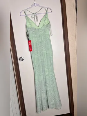 Trixxi Sparkling Mint Green Party Dress with Bead Detail thumbnail 2