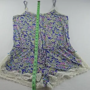 Victoria's Secret Blue Floral Lace Trim Cami Romper Small‎ thumbnail 8