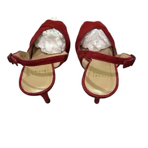 Burgundy Red Pleated Suede Peep Toe Platform Slingback Pumps 8M thumbnail 8
