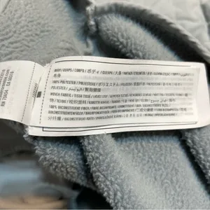 Abercrombie & Fitch Snap Up Quilted Fleece Pullover Sweatshirt Grey Casual thumbnail 9