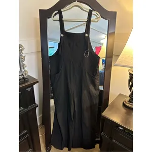 NEW 100% Cotton Loose Bib Jumpsuit Baggy Overalls Pockets XL thumbnail 3