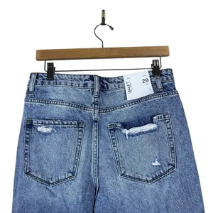 NWT Vervet Distressed Straight Leg Jeans Blue Denim Raw Hem V2404 Size 28 thumbnail 5