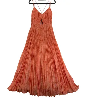 AMUR Women's Floral Pleated Maxi Dress, Sleeveless Cutout Dress - Size‎ 2 thumbnail 1