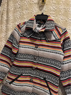 Cruel Girl Cruel Denim Women's Serape Stripe Western Aztec Quilted-Lined Jacket/Coat Size S thumbnail 2