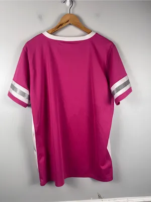 Dallas Cowboys Women's Pink silver Star Jersey lace up Top size 2XL FLAW thumbnail 5