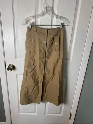 Farm Rio Brown Yoked Midi Skirt XS thumbnail 2