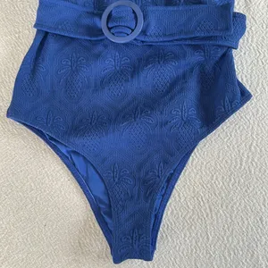 FARM Rio Women's Blue Matelasse Pineapple Belted One-Piece Swimsuit,Medium, $240 thumbnail 12