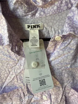 NWT PINK Victoria’s Secret Lavender Floral Button-Up Shirt Medium thumbnail 3