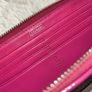 Coach Poppy Pink Leather Wristlet thumbnail 8