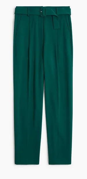 J.‎ Crew Womens Forest Green Pleated Belted Tapered Trousers Pants CB419 Size 8P thumbnail 1