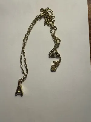 Kendra Scott Letter A Gold Short Pendant Necklace in White Crystal thumbnail 4