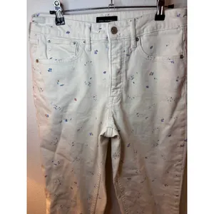 Free Assembly Womens Floral High Rise Straight Jeans Cream Size 8 Floral Print‎ thumbnail 5