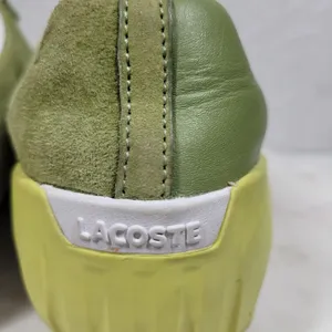 Lacoste Womens Vito Driving Shoe 9 Green White Leather Suede Hook & Loop Sneaker thumbnail 14
